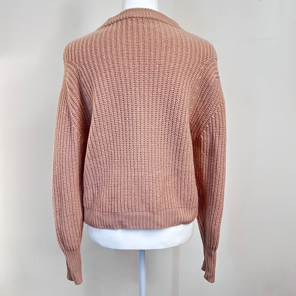 Wilfred Aritzia Merino Wool Pointelle Knit Sweater Mauve Pink XS - Picture 3 of 9